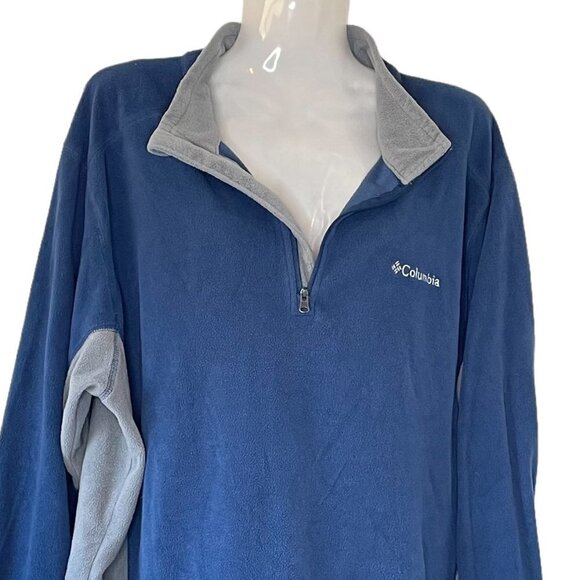 Columbia Women's Quarter Zip Microfleece 2-Tone Blue Pullover XL - Picture 2 of 8